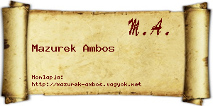 Mazurek Ambos névjegykártya